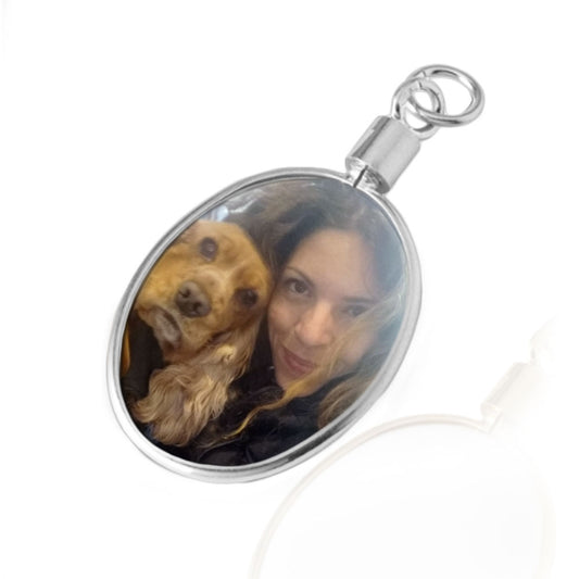 Colgante redondo dorado con interior de 18 mm de cerámica, personalizable