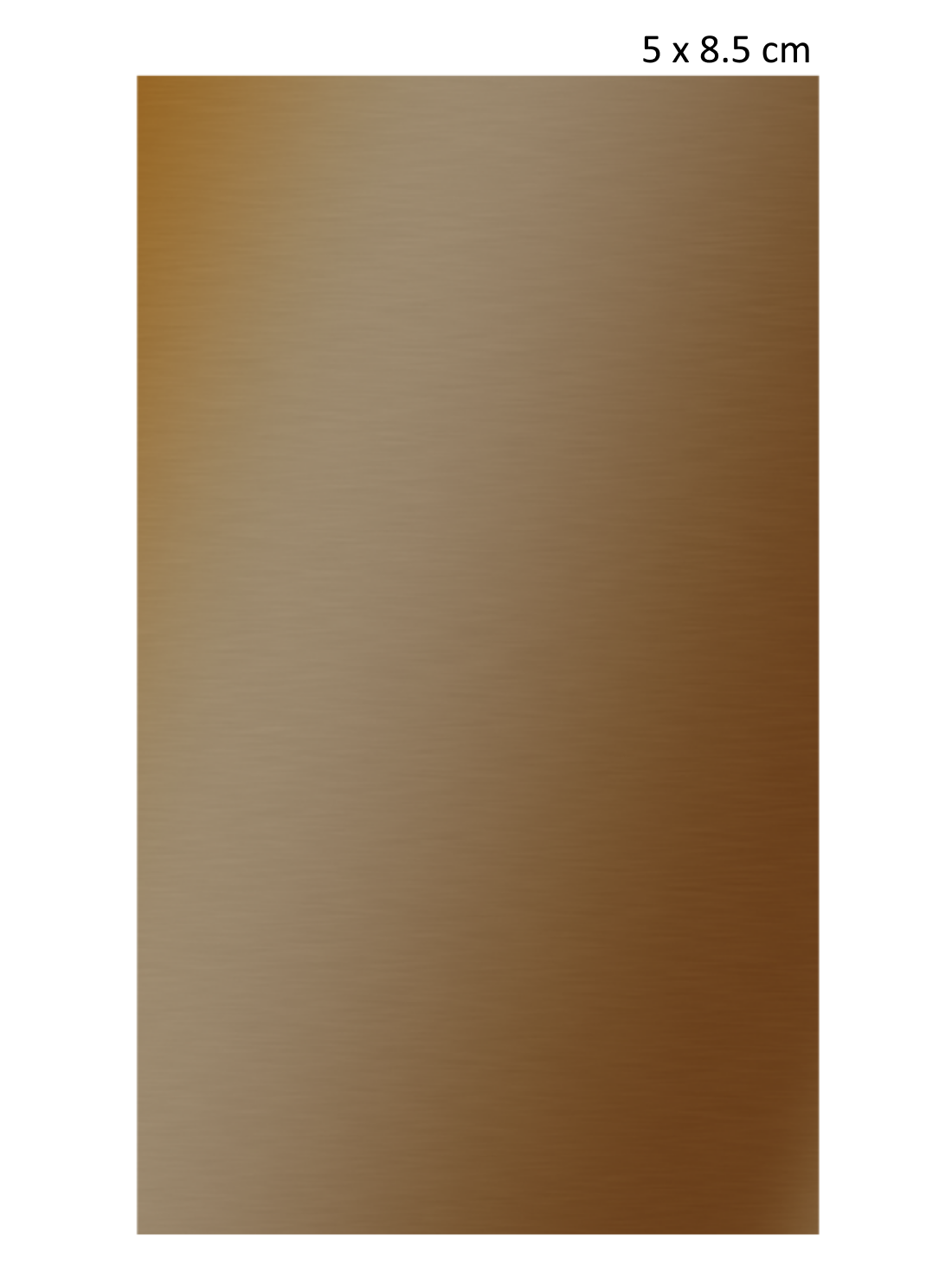 Placa rectangular vertical con acabado color bronce sin grabar