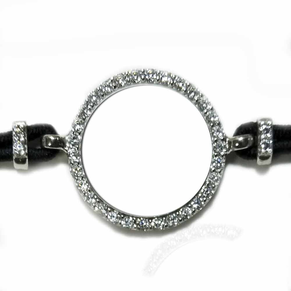 Pulsera redonda de plata con fotocerámica de 18mm
